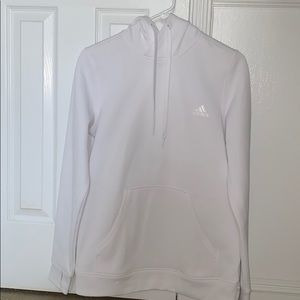 All white Adidas hoodie